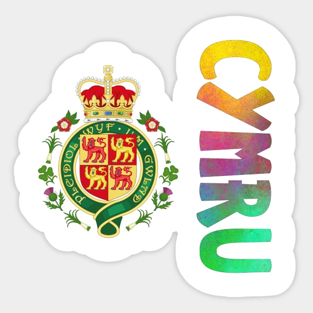 Wales (Cymru in Welsh) Coat of Arms Design Sticker by Naves